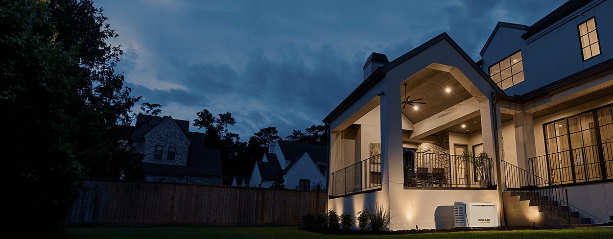Grupo electrógeno Generac instalado en una vivienda